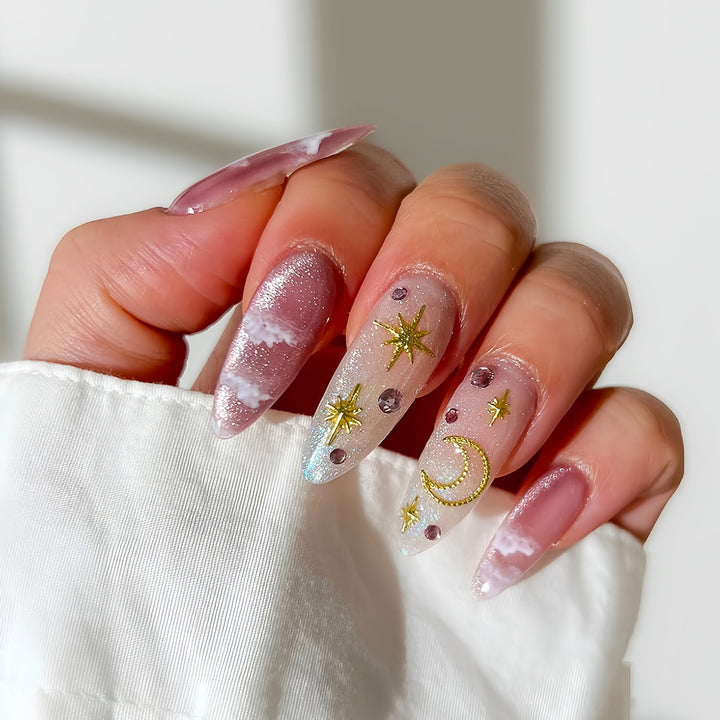 Celestial Themed Press-On Nail Art Kalsten