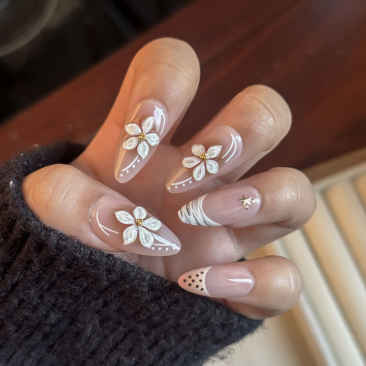 Elegant Floral Theme Press-On Nails Kalsten