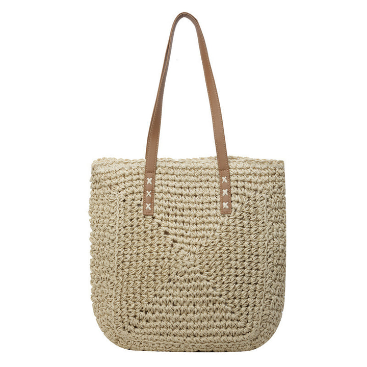 Elegant Bast Tote Bag with Leather Accents Kalsten