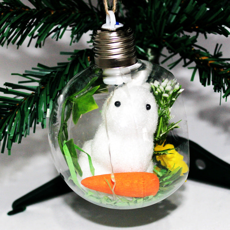 Festive Holiday Ornament with Bunny Figurine Kalsten