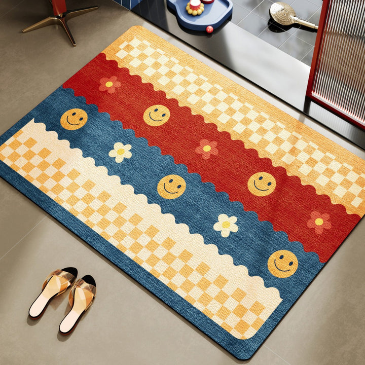 Cheerful Floral Decorative Area Mat