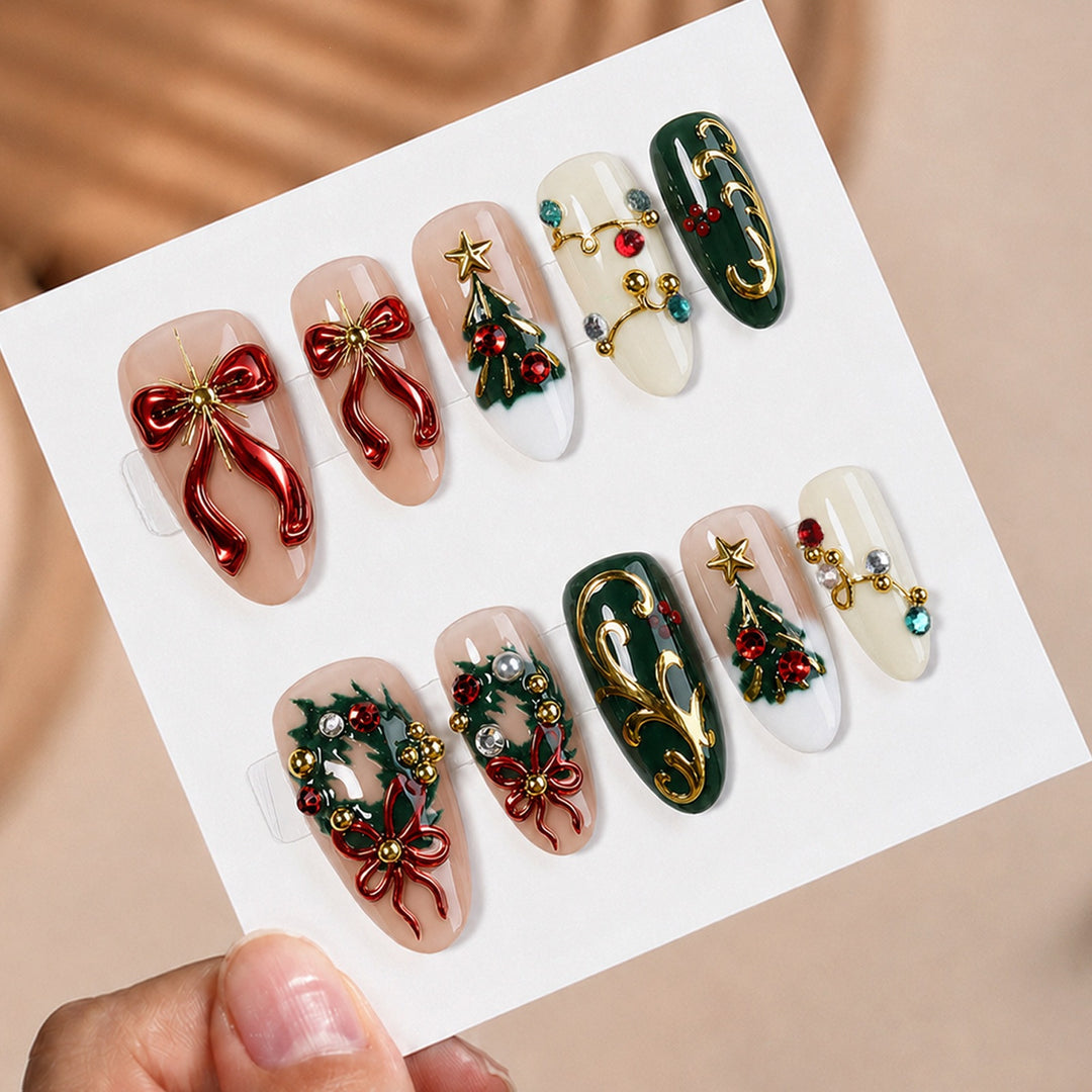 Festive artificial nails with Christmas motifs Kalsten
