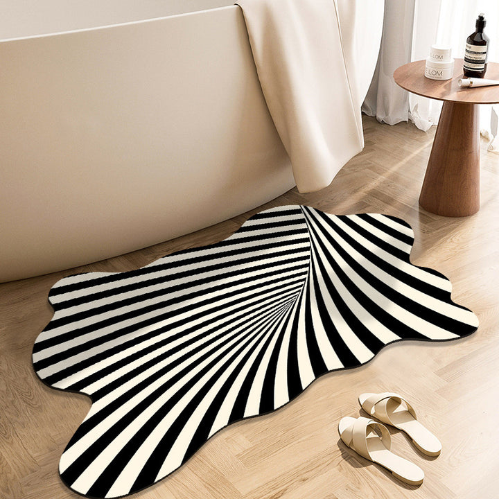 Artistic Abstract Checkered Area Mat
