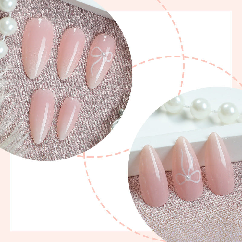 Elegant Press-On Nail Set with Delicate Floral Accents Kalsten