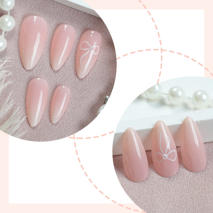 Elegant Press-On Nail Set with Delicate Floral Accents Kalsten