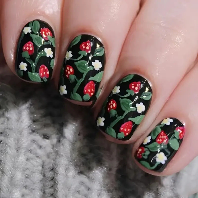 Floral-Patterned Gel Nail Art Kalsten