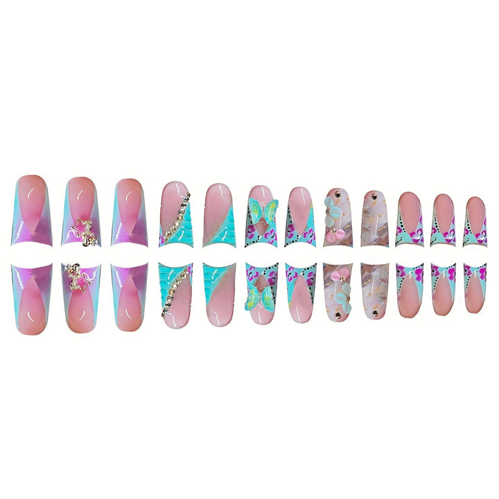 Artistic 3D Floral Press-On Nail Art Kalsten