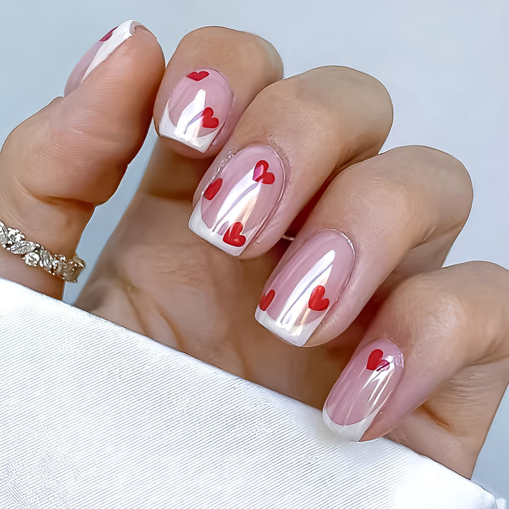 Heart-Embellished Gel Nail Art Set Kalsten