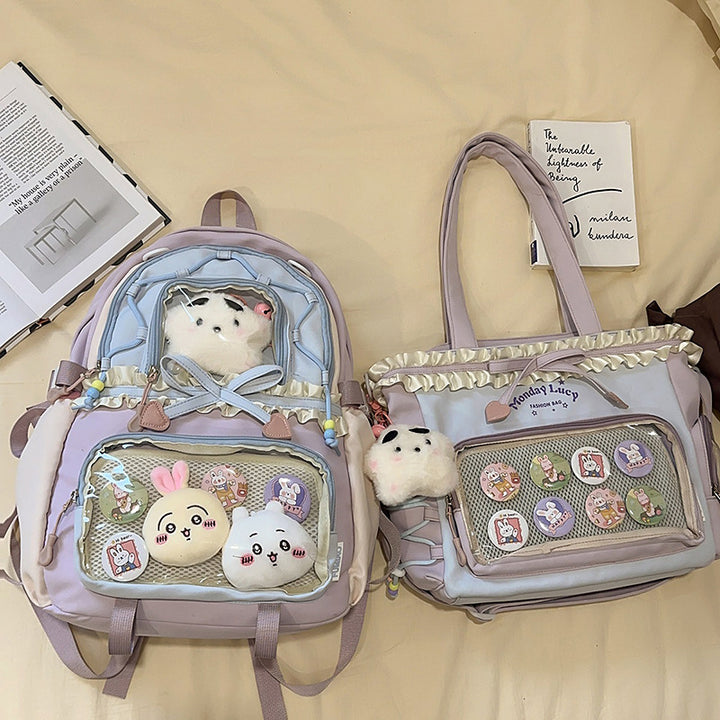 Fashionable leisure backpack with creative details and versatile compartments Kalsten