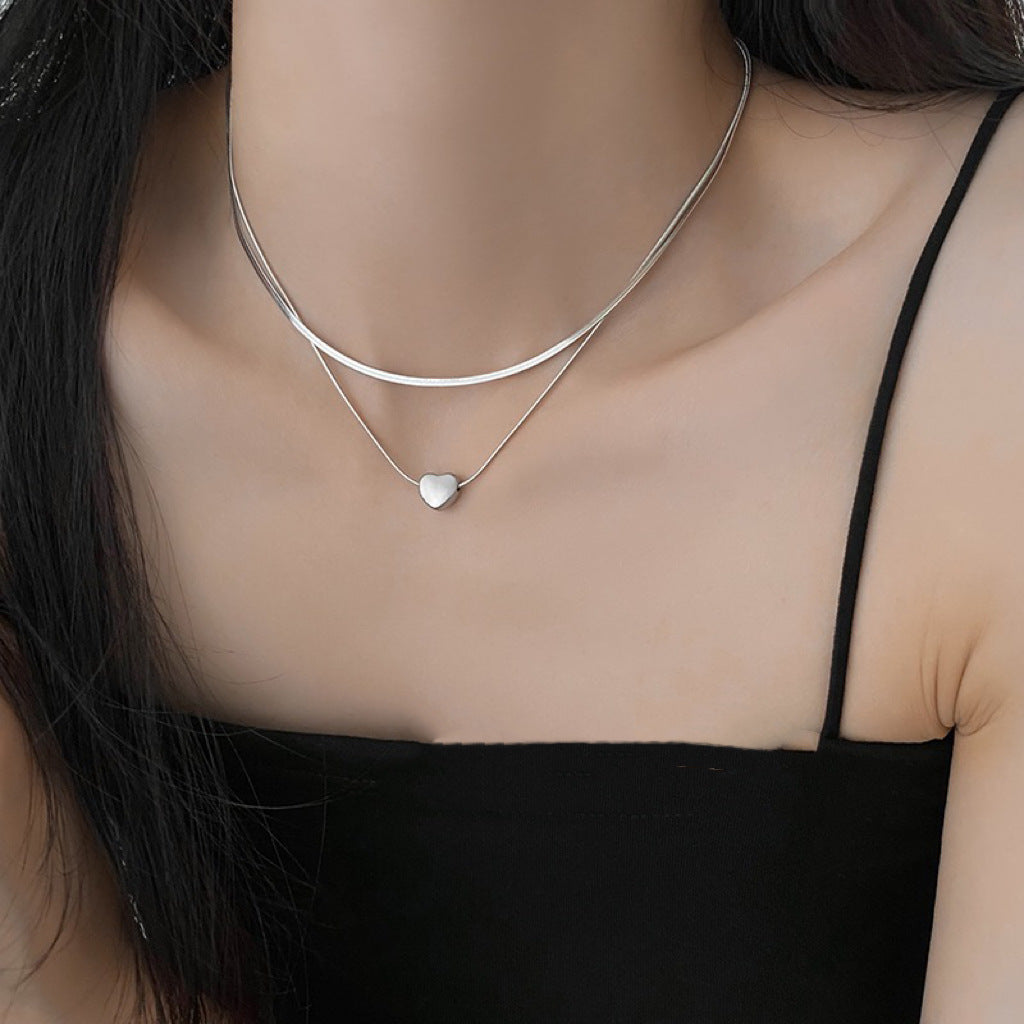 Double Layer Heart Pendant Necklace Kalsten