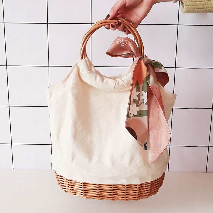 Stylish Woven Basket Tote Kalsten