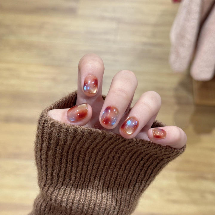 Artificial nails with shimmering galaxy patterns Kalsten