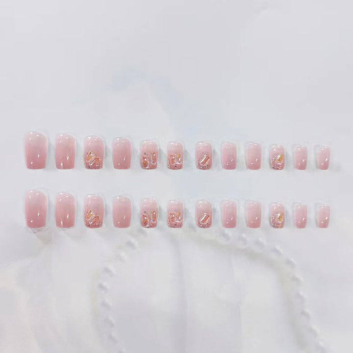 Glitter and gradient design artificial nails Kalsten