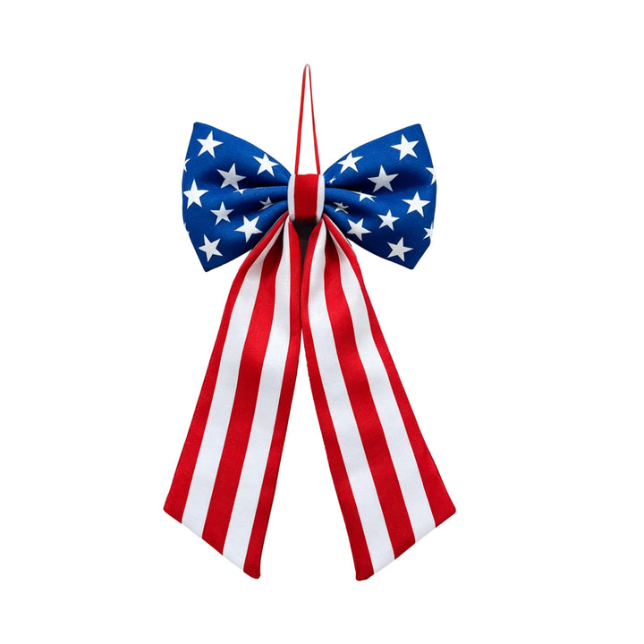 Unisex decorative bow with striped satin ribbon and hanging ribbon Kalsten