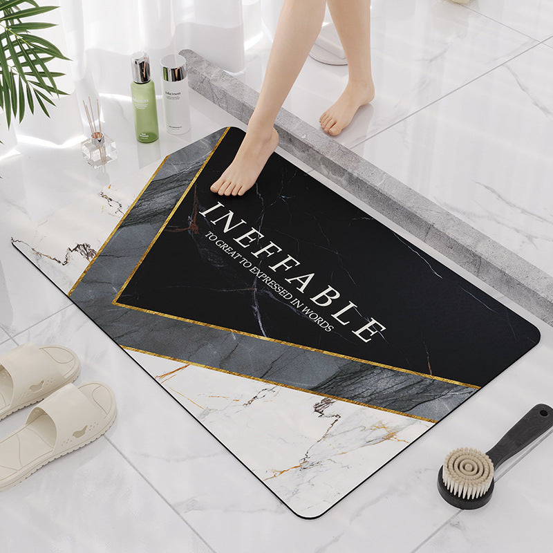Elegant Marble Design Bathroom Mat Kalsten