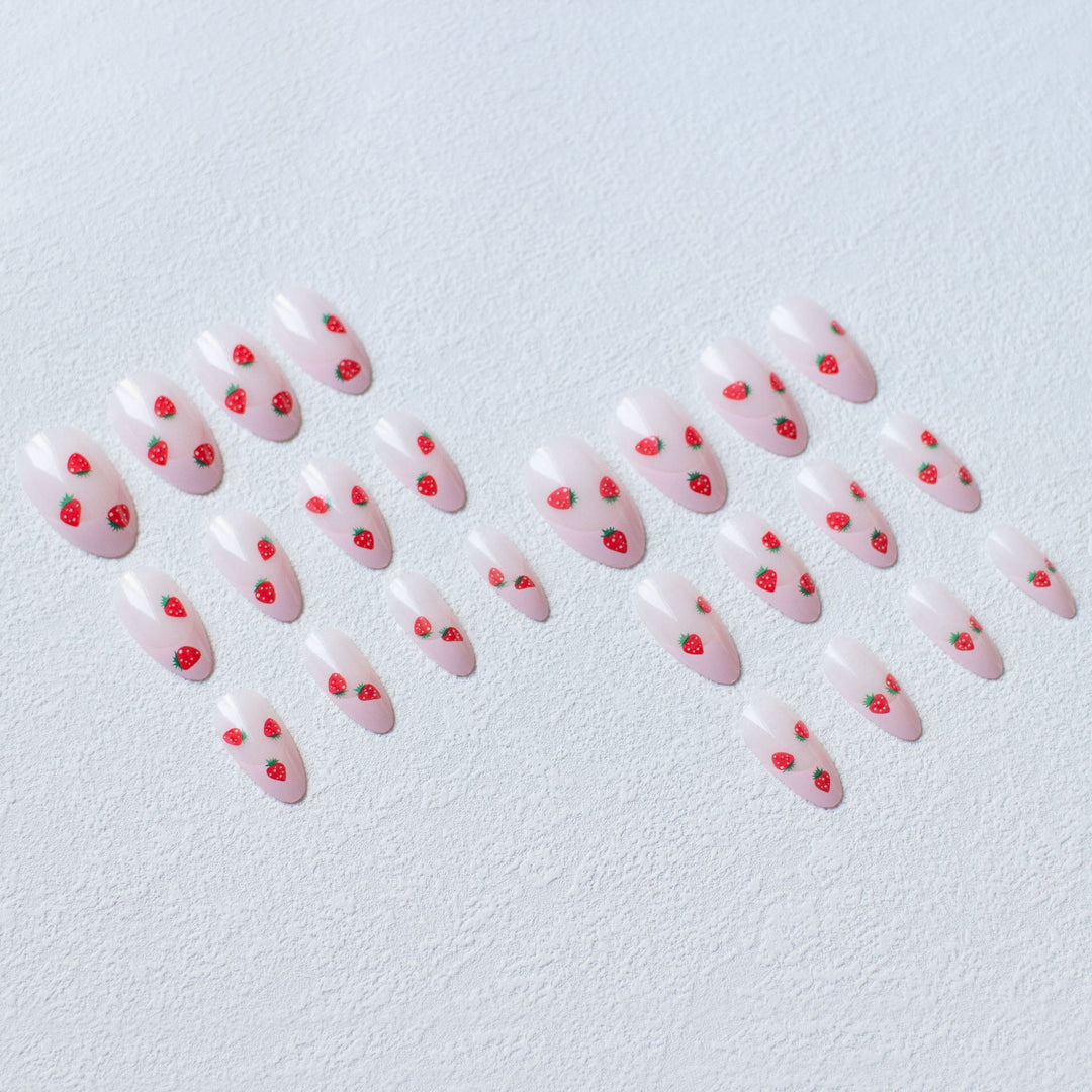 Strawberry-Themed Acrylic Nail Art Kit