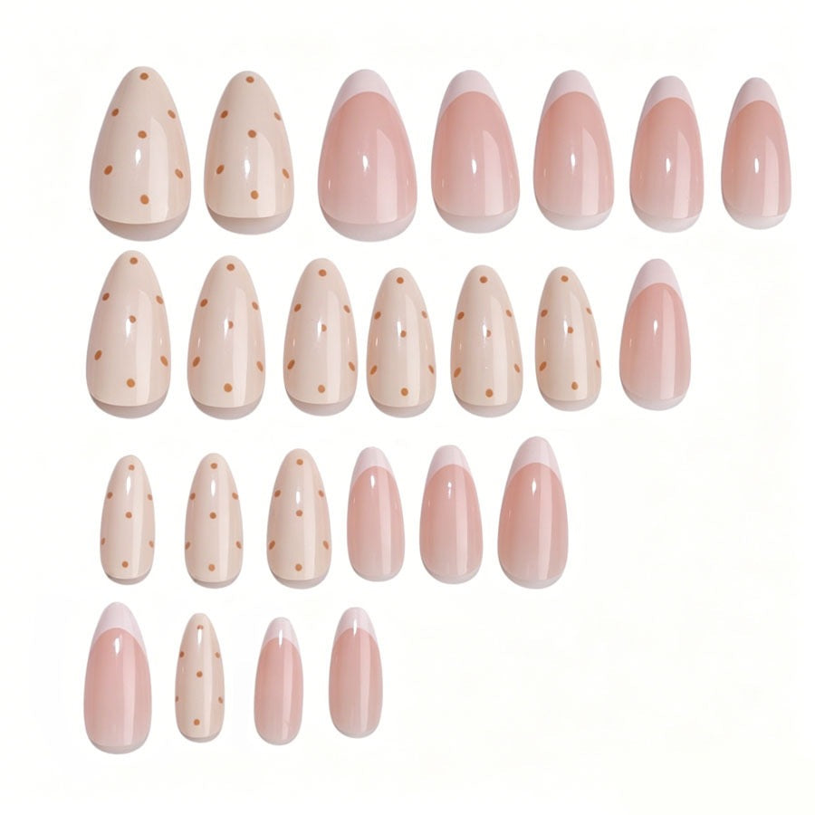 Artificial nail set with elegant gradients and fine dots Kalsten