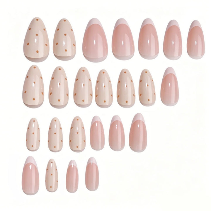 Artificial nail set with elegant gradients and fine dots Kalsten