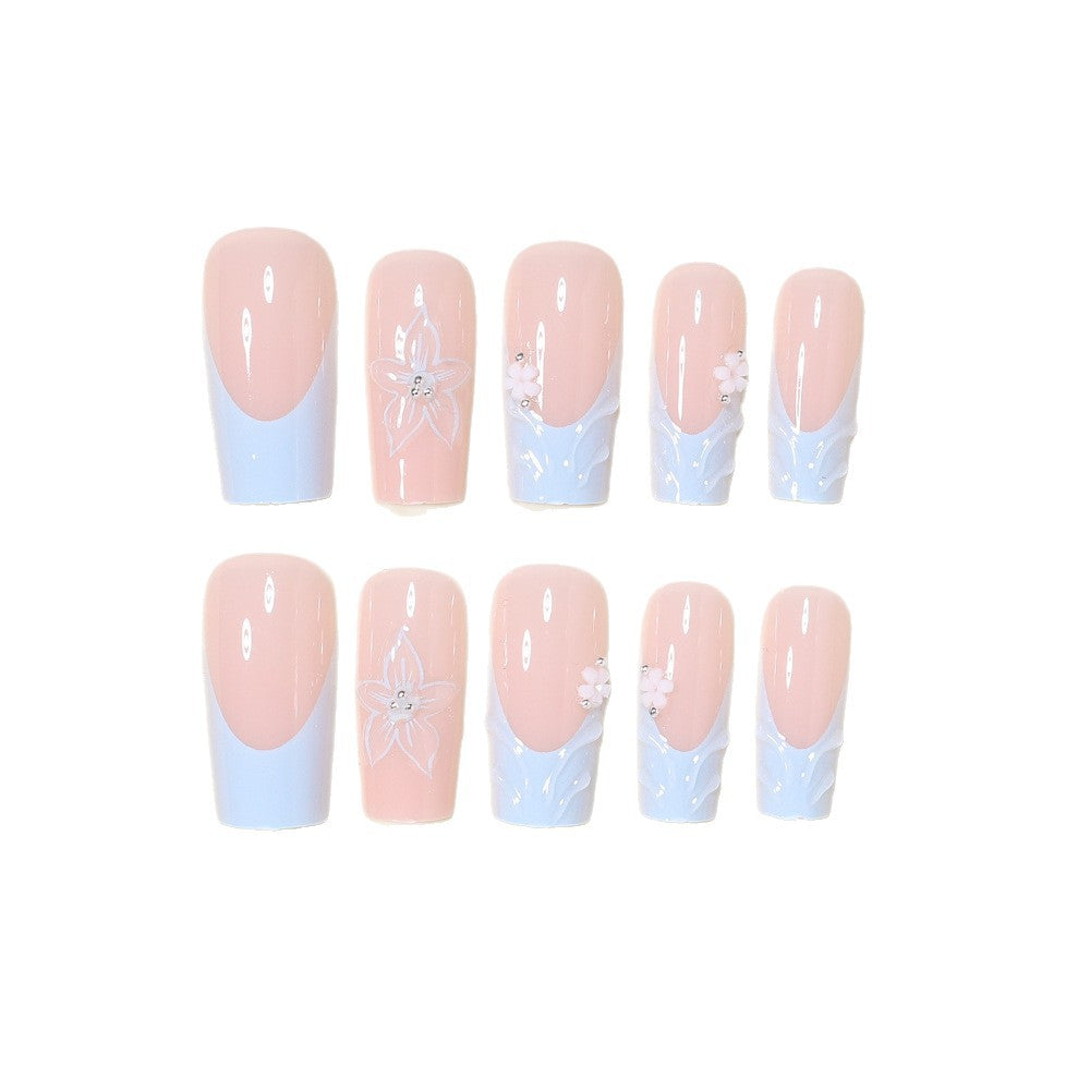 3D Floral Decorative Press-On Nail Art Kalsten