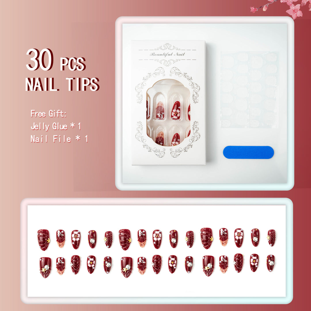 Premium artificial nails with floral and maritime motifs Kalsten