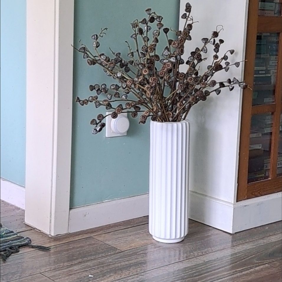 Tall Vertical Ribbed Decorative Vase Kalsten