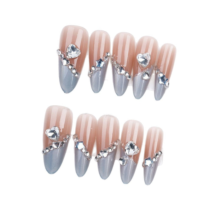 Glamorous Rhinestone-Embellished Press-On Nails Kalsten