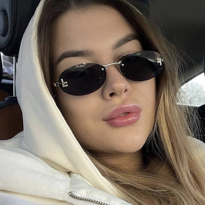 Sleek Metal Oval Sunglasses Kalsten