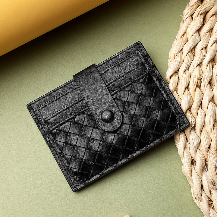 Braided Leather Card Holder Wallet Kalsten