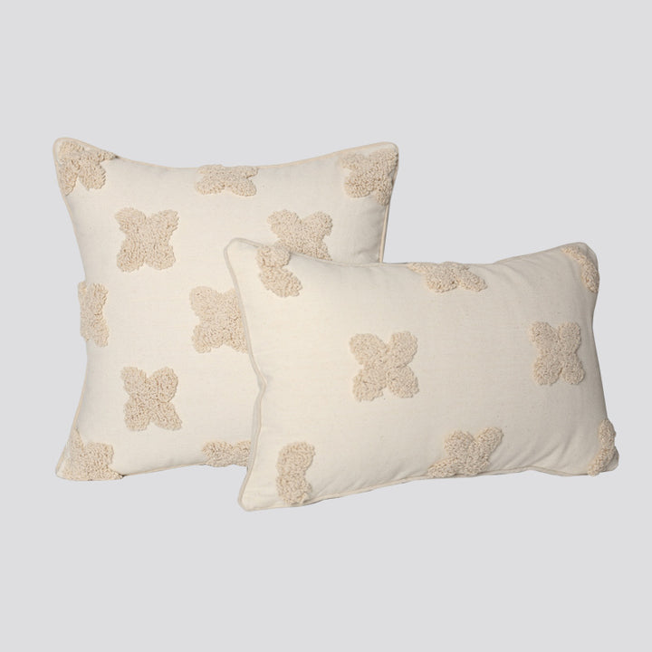 Decorative Tassel Embroidered Lumbar and Square Pillow Set