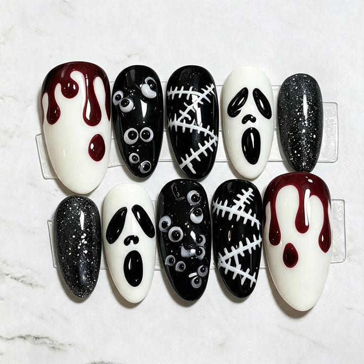 Halloween-Themed Press-On Nail Art Set 1790636292