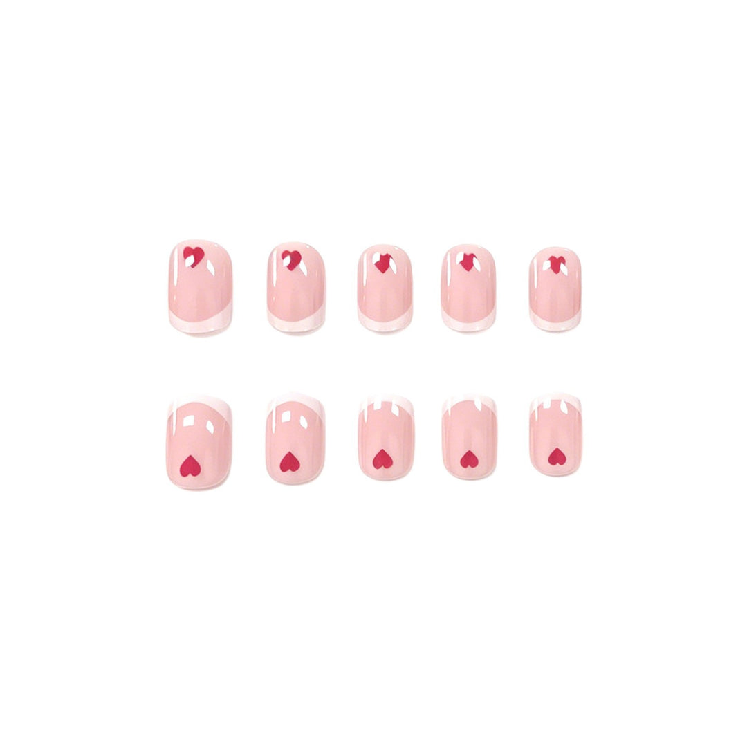 Love-Embellished French Tip Nail Design Kalsten
