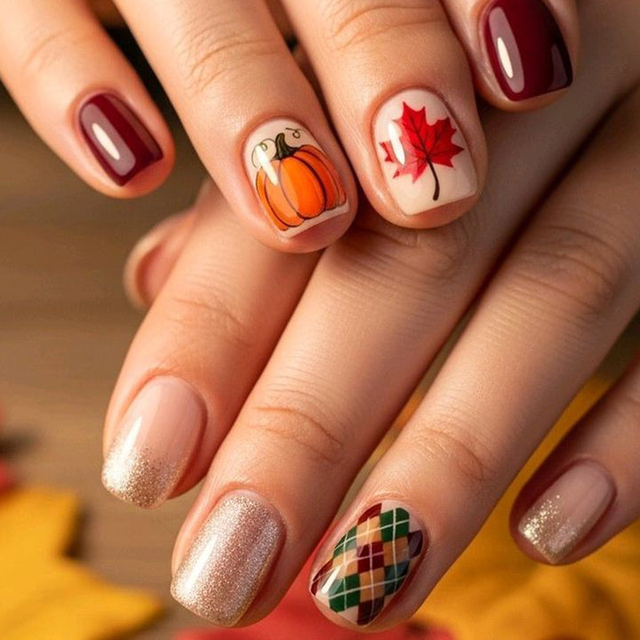 Seasonal Autumn-Themed Nail Art Set Kalsten