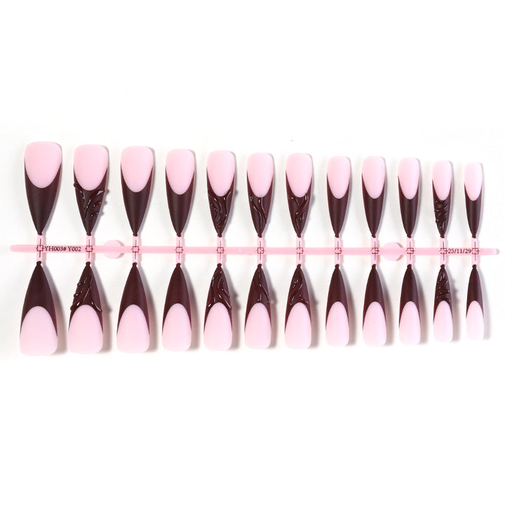 Elegant Stiletto Press-On Nail Set with Decorative Design Kalsten