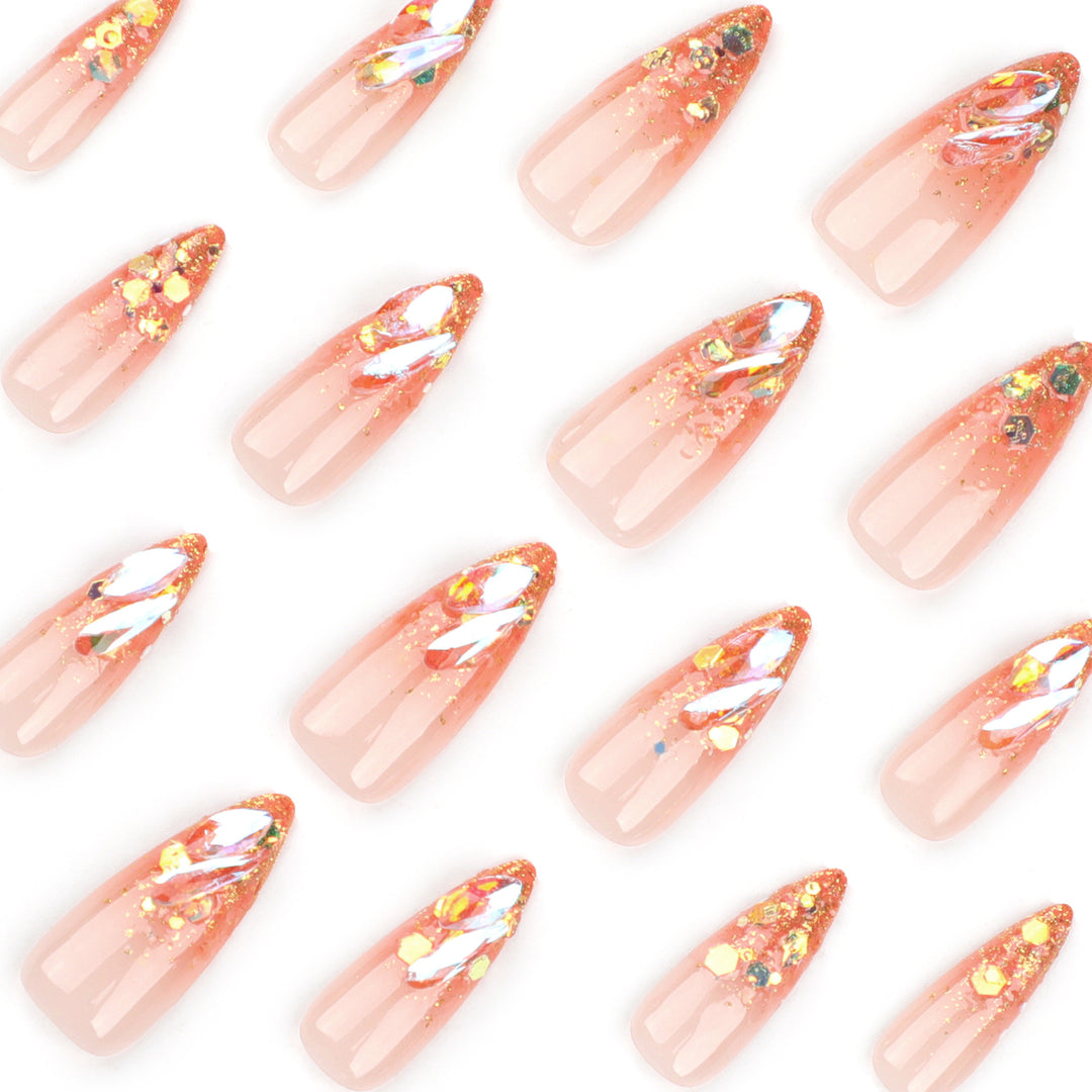 Glamorous Stiletto Nails with Sparkling Glitter Kalsten