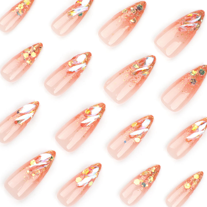 Glamorous Stiletto Nails with Sparkling Glitter Kalsten