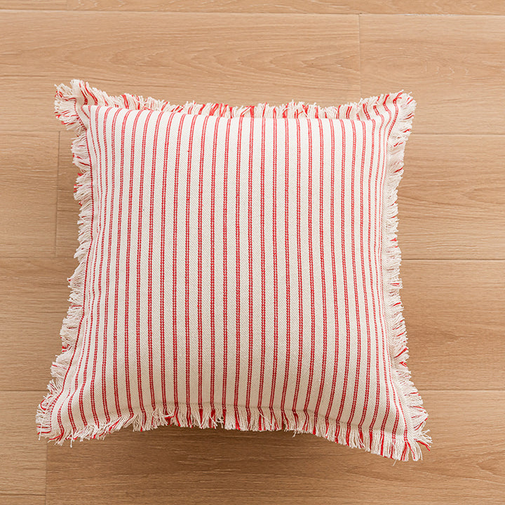 Striped Fringe Decorative Pillow