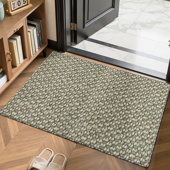 Textured Leaf Print Entrance Mat Kalsten