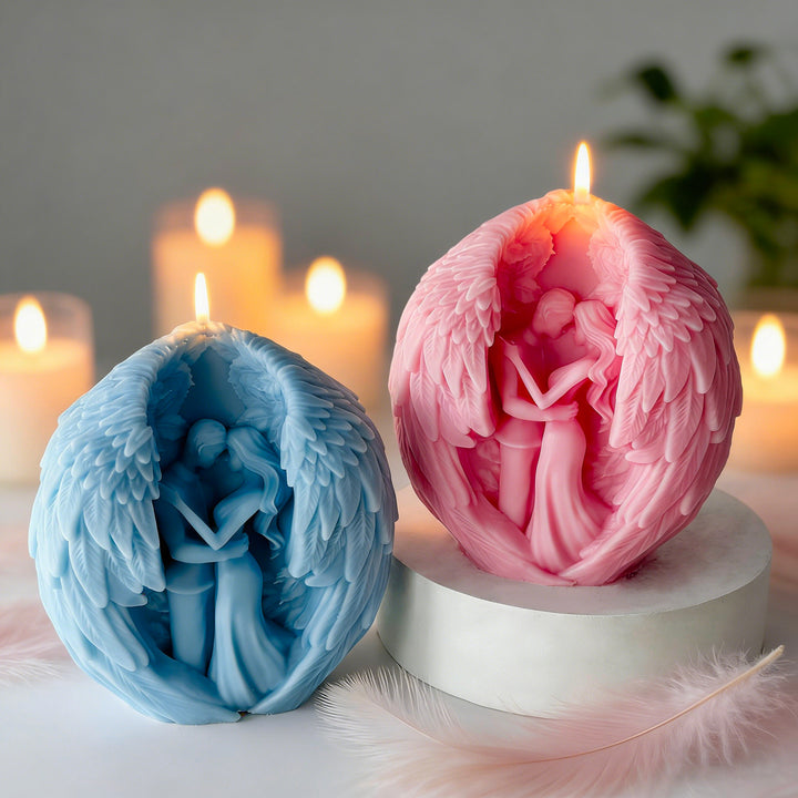 Sculpted Angel Embrace Candle