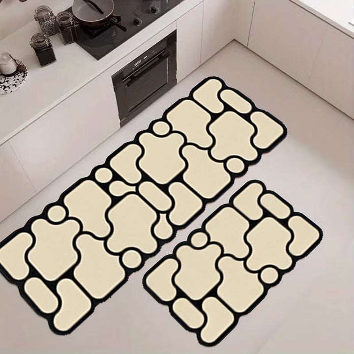 Abstract Geometric Kitchen Mat Set