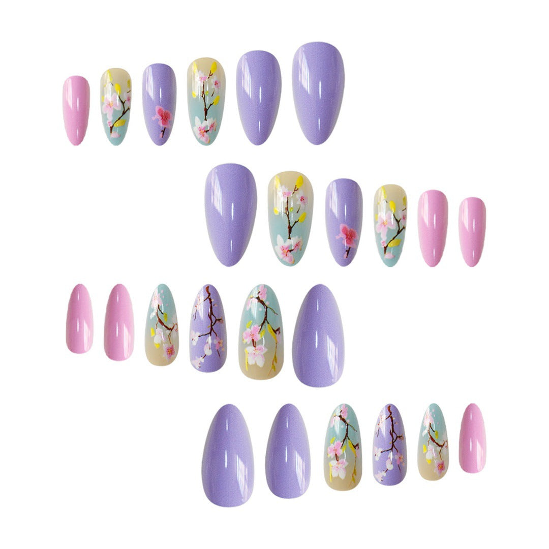 Artistic Floral Press-On Nail Enhancements Kalsten