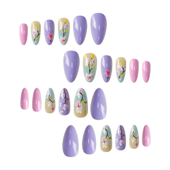 Artistic Floral Press-On Nail Enhancements Kalsten