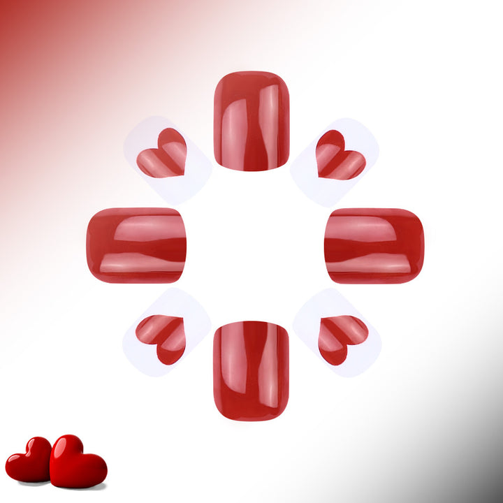 Artistic Heart-Themed Press-On Nail Art Kalsten