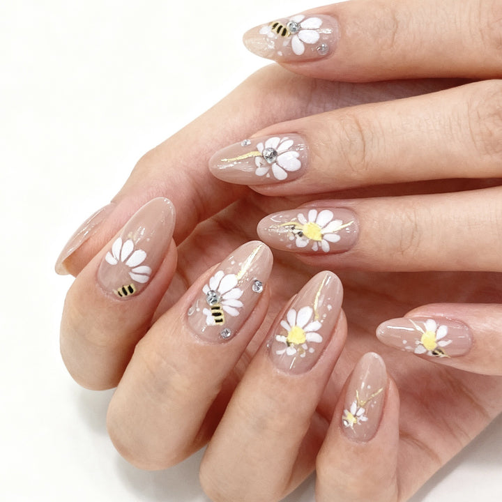 Artistic Floral Press-On Nail Tips Kalsten