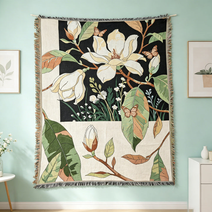 Artistic Floral Outdoor Tapestry