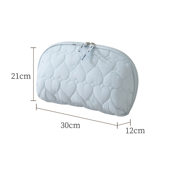 Heart-Quilted Makeup Pouch Kalsten