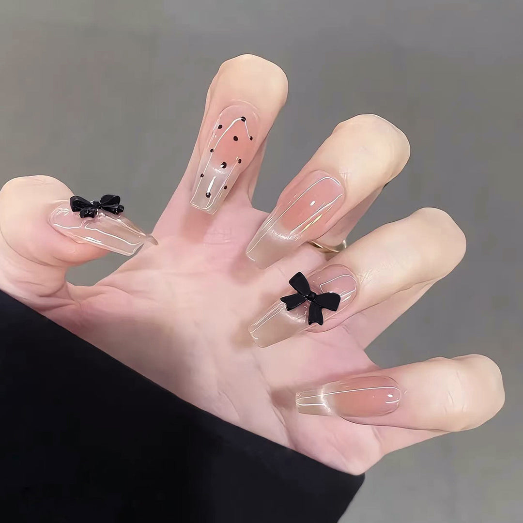 Elegant artificial nails with bow design Kalsten