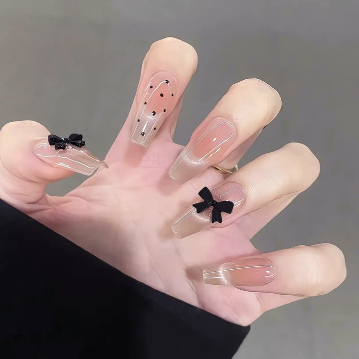 Elegant artificial nails with bow design Kalsten