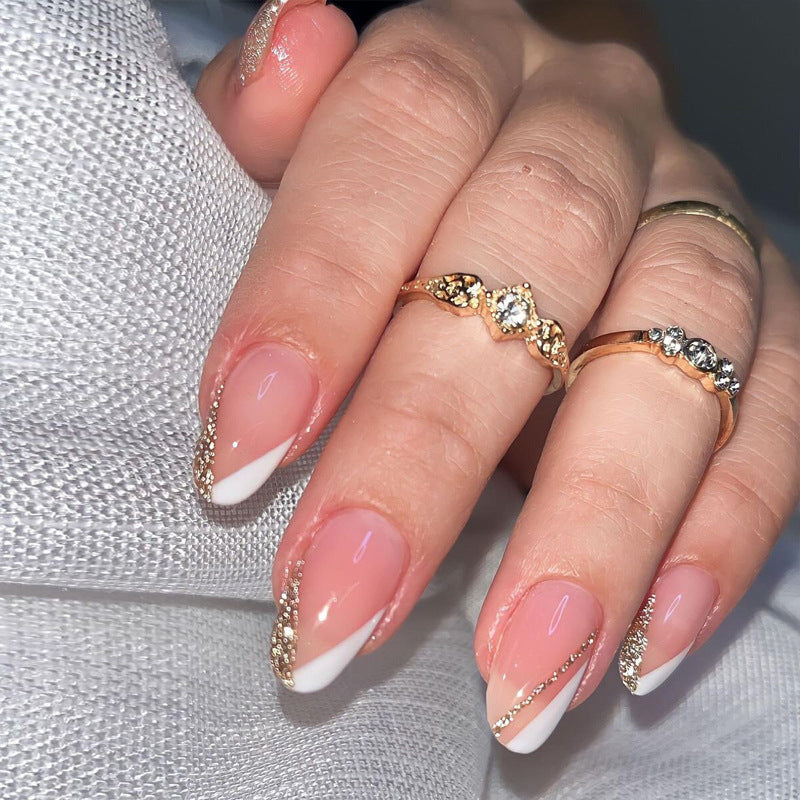 Glamorous Glittery Stiletto Press-On Nails Kalsten