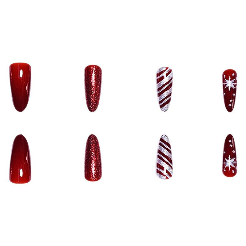 Festive Holiday Stiletto Nail Art Kalsten