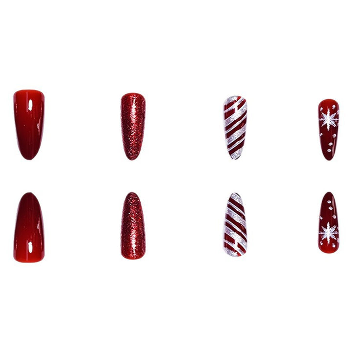 Festive Holiday Stiletto Nail Art Kalsten